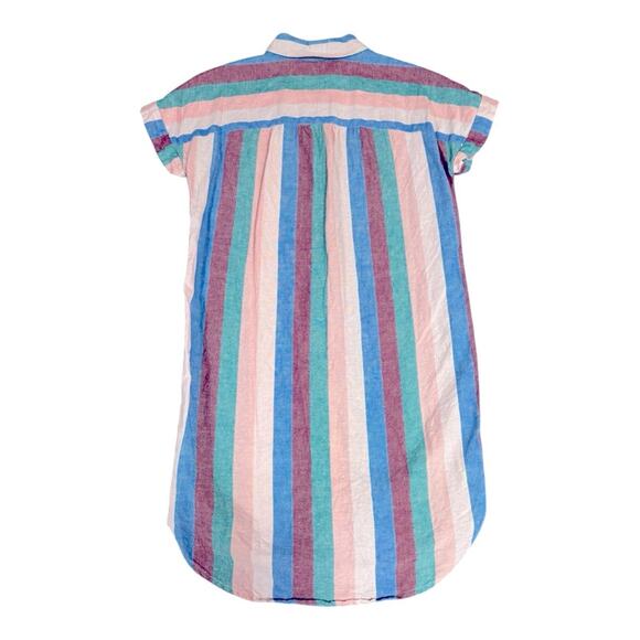 Madewell Women’s Dress Central Shirtdress in Flagstaff Stripe Linen Blend XXS - Picture 2 of 14